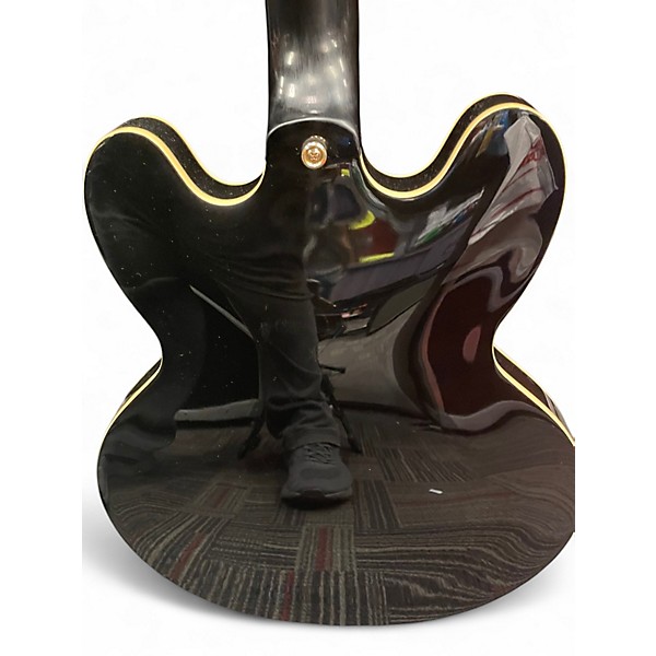 Used Epiphone Sheraton II Black and Gold Hollow Body Electric Guitar