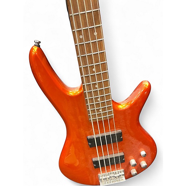 Used Ibanez GSR205 5 String Orange Electric Bass Guitar