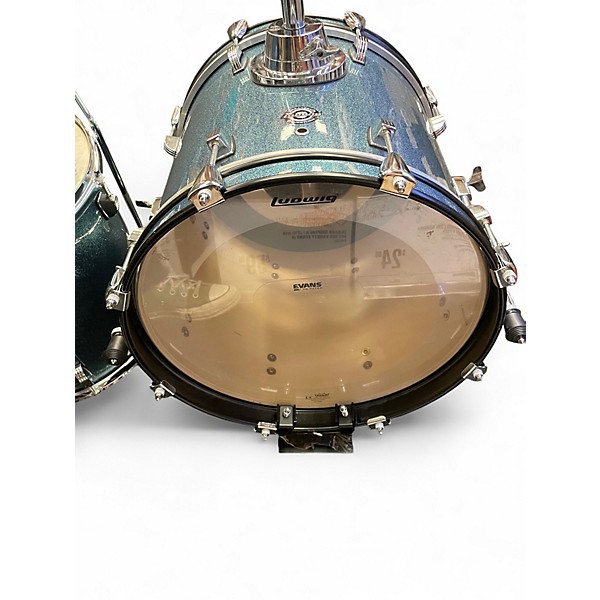 Used Ludwig 4 Piece Breakbeats By Questlove Aqua Sparkle Drum Kit