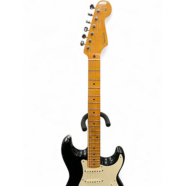 Used 2006 Fender Eric Johnson Stratocaster® Maple Black and White Solid Body Electric Guitar