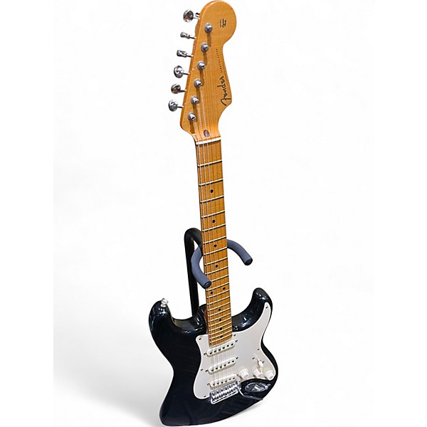 Used 2006 Fender Eric Johnson Stratocaster® Maple Black and White Solid Body Electric Guitar