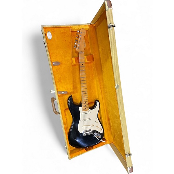 Used 2006 Fender Eric Johnson Stratocaster® Maple Black and White Solid Body Electric Guitar