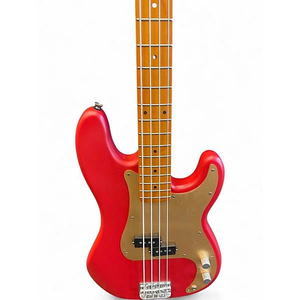 Used Squier 40th Anniversary Precision Bass Satin Dakota Red Electric Bass Guitar