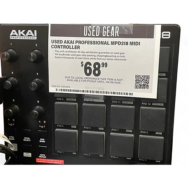 Used Akai Professional MPD218 MIDI Controller