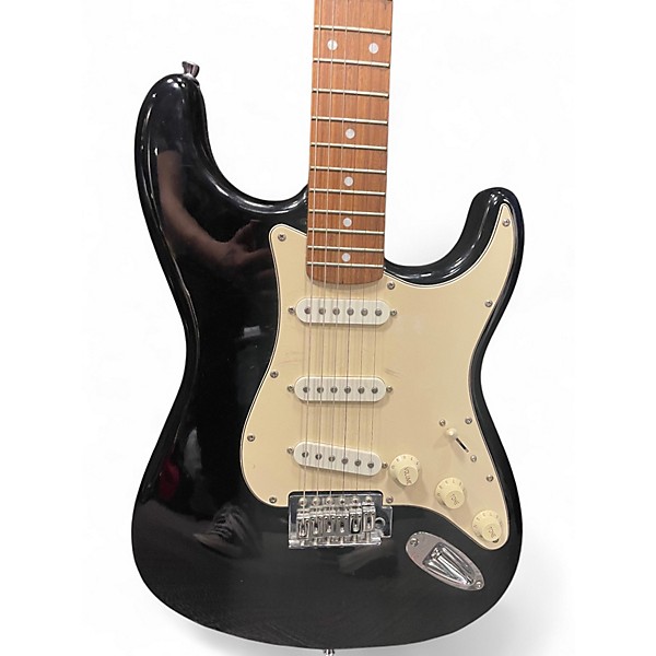 Used Squier Stratocaster Black Solid Body Electric Guitar