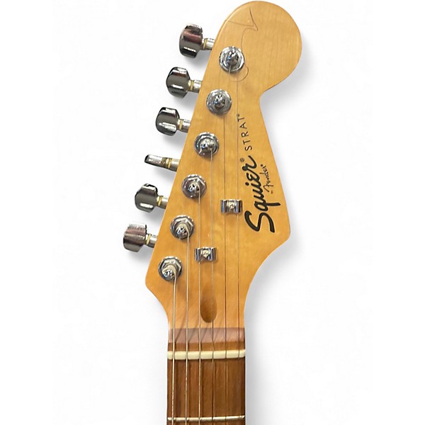 Used Squier Stratocaster Black Solid Body Electric Guitar