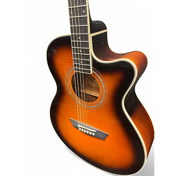 Used Washburn EA15ATB Vintage Sunburst Acoustic Electric Guitar