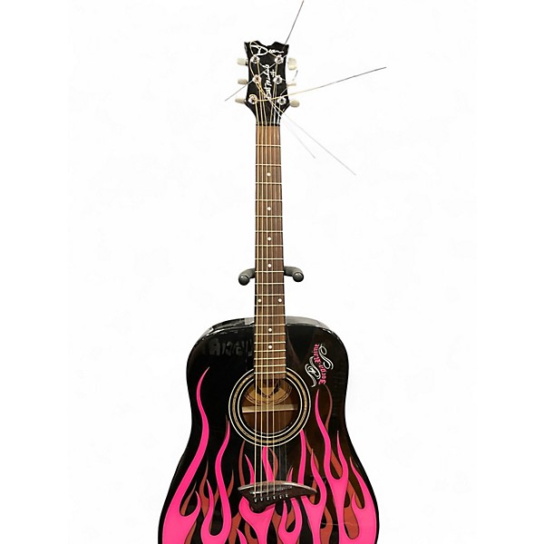 Used Dean BM JORAINE BLACK AND PINK Acoustic Guitar