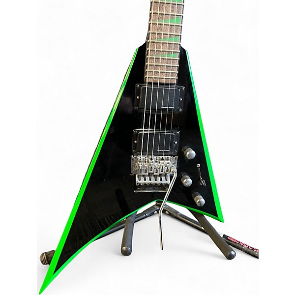 Used Jackson rrx24 black neon green Solid Body Electric Guitar