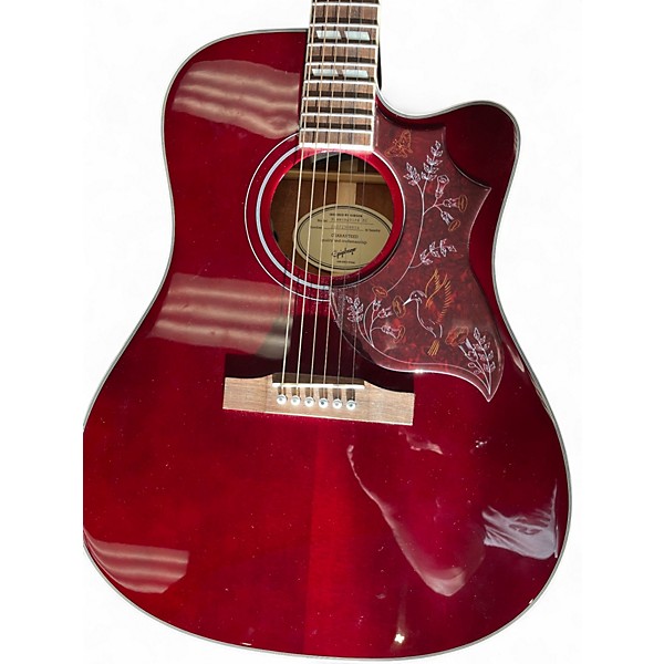 Used Epiphone Hummingbird Red Acoustic Guitar