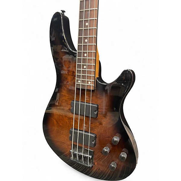 Used Schecter Guitar Research C4 4 String TOBACCO BURL Electric Bass Guitar
