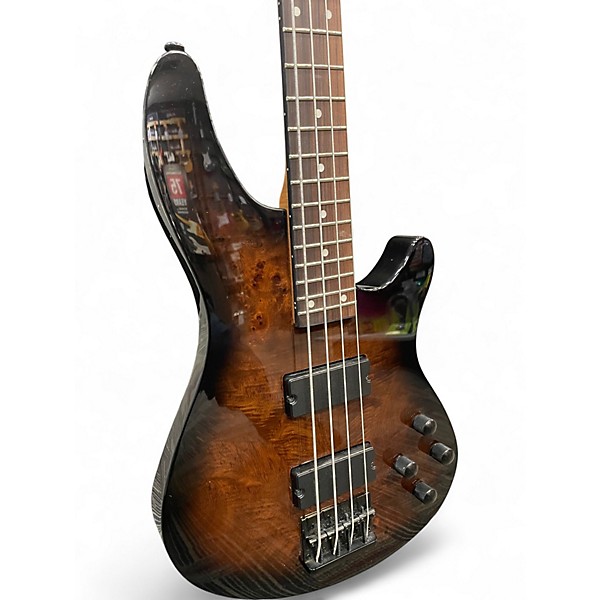 Used Schecter Guitar Research C4 4 String TOBACCO BURL Electric Bass Guitar