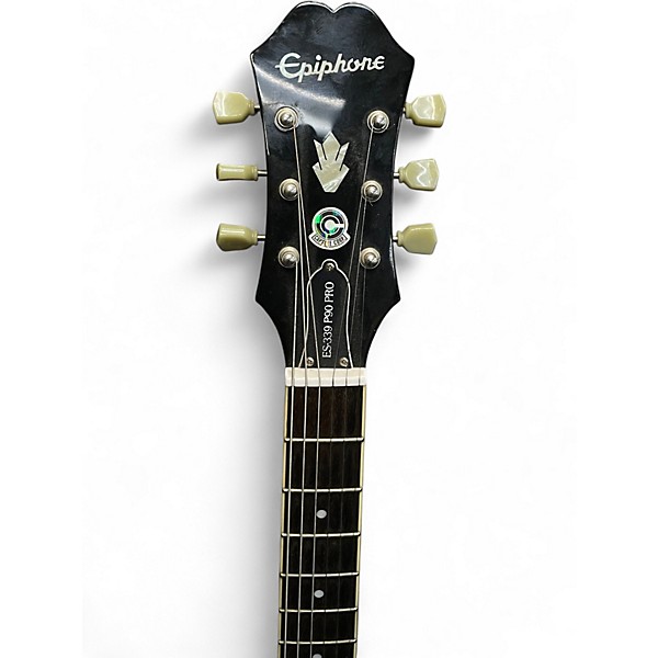 Used Epiphone ES339 Pro Black and White Hollow Body Electric Guitar
