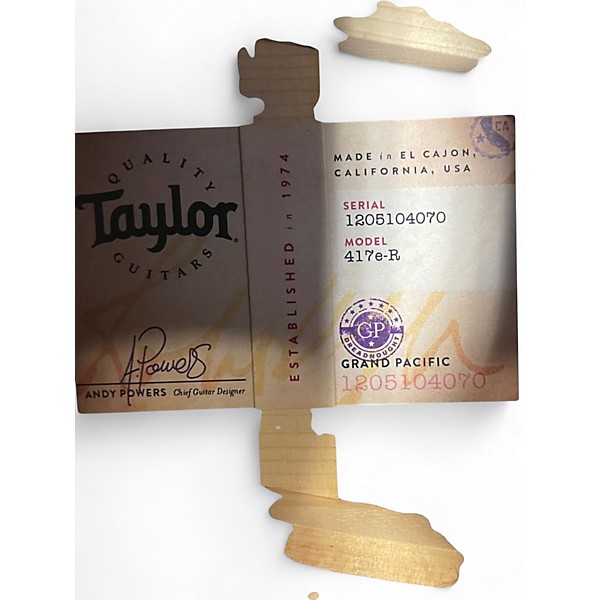 Used Taylor 417e-R Grand Pacific Tobacco Sunburst Acoustic Electric Guitar