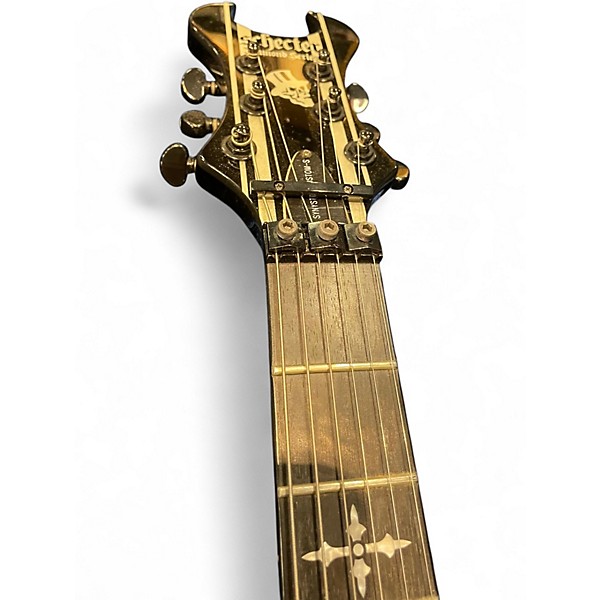 Used Schecter Guitar Research Synyster Gates Signature Custom S Black Pinstripe Solid Body Electric Guitar