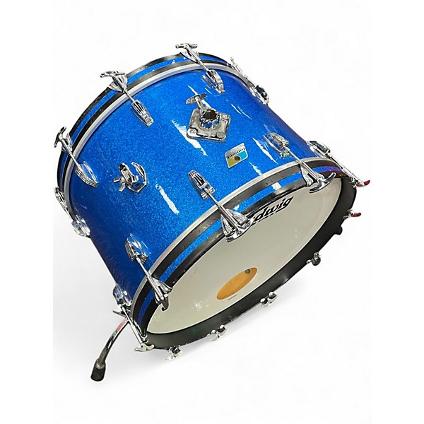 Vintage 1970s Ludwig 3 Piece Super Classic BLUE SPARKLE Drum Kit