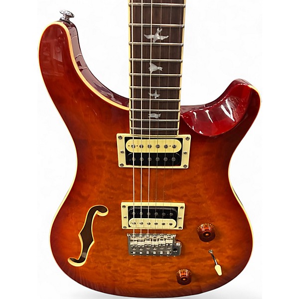 Used PRS SE Custom 22 Semi-Hollowbody Cherry Hollow Body Electric Guitar