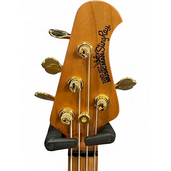 Used Ernie Ball Music Man Stingray Black and Gold Electric Bass Guitar
