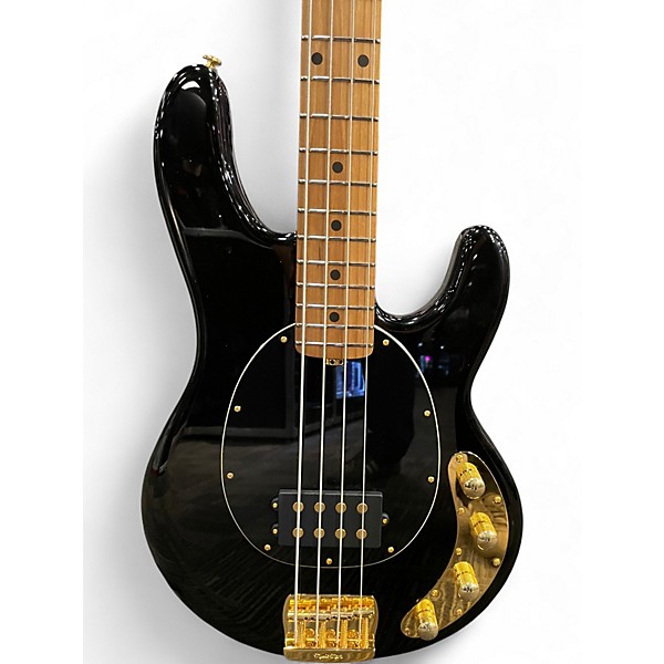 Used Ernie Ball Music Man Stingray Black and Gold Electric Bass Guitar
