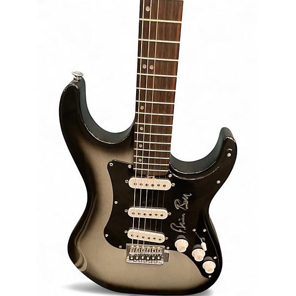 Used Washburn LYON Black and Silver Solid Body Electric Guitar