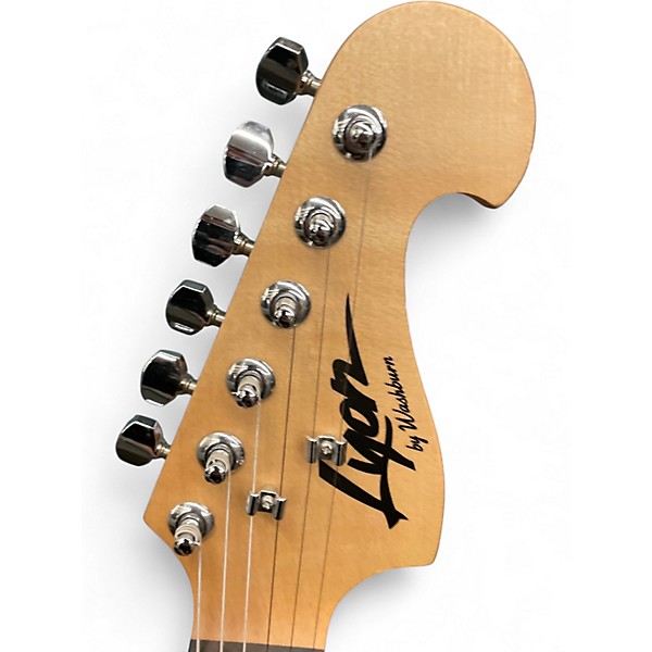 Used Washburn LYON Black and Silver Solid Body Electric Guitar