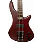Used Schecter Guitar Research Stiletto Deluxe 4 String Crimson Red Trans Electric Bass Guitar