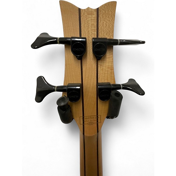 Used Schecter Guitar Research Stiletto Deluxe 4 String Crimson Red Trans Electric Bass Guitar