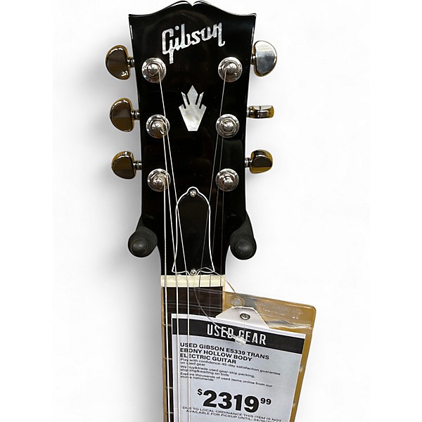 Used Gibson ES339 Trans Ebony Hollow Body Electric Guitar