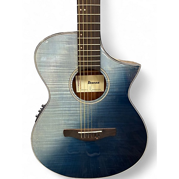 Used Ibanez AEWC32FM Ocean Blue Acoustic Electric Guitar