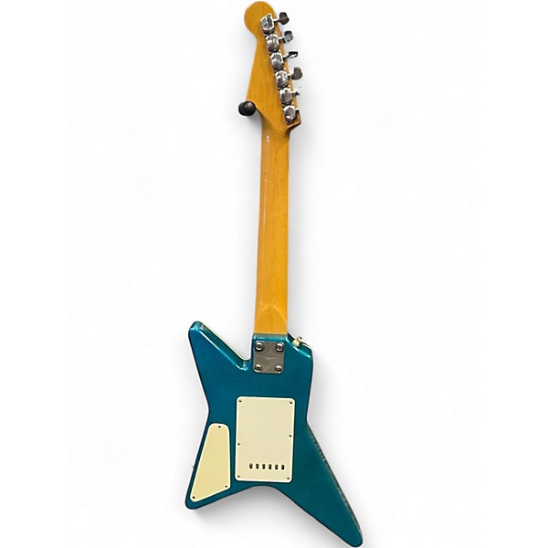 Used Cortez Jr V Style Guitar Blue Sparkle Solid Body Electric Guitar