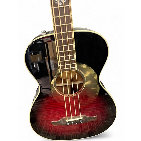 Used Fender T Bucket E FLM Crimson Red Burst Acoustic Bass Guitar