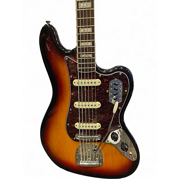 Used Squier Vintage Modified Bass VI 3 Color Sunburst Electric Bass Guitar