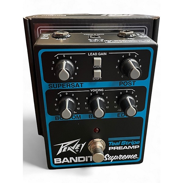 Used Peavey Bandit Supreme Teal Stripe Preamp Effect Pedal
