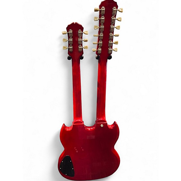 Used Epiphone G1275 Double Neck CHERRY RED Solid Body Electric Guitar