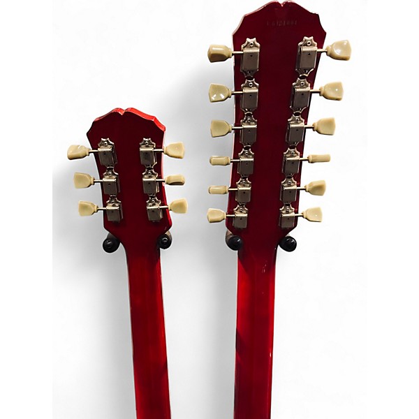 Used Epiphone G1275 Double Neck CHERRY RED Solid Body Electric Guitar