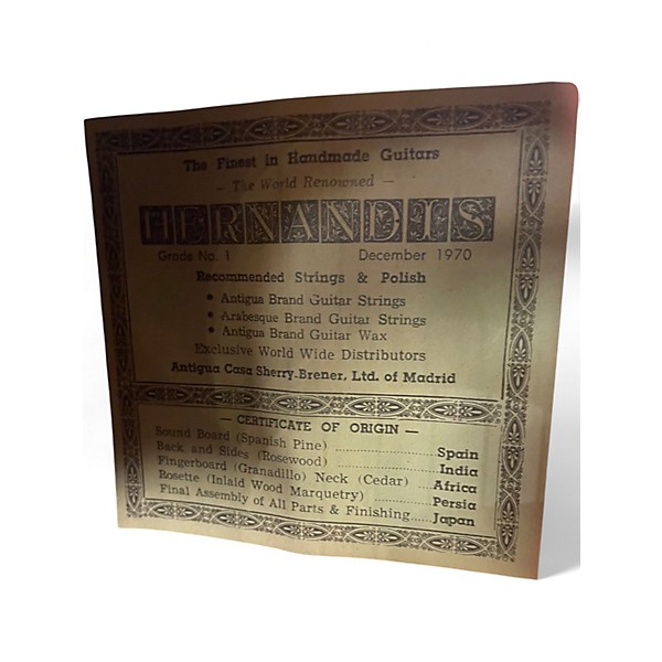 Used Hernandis Model 1 Natural Classical Acoustic Guitar