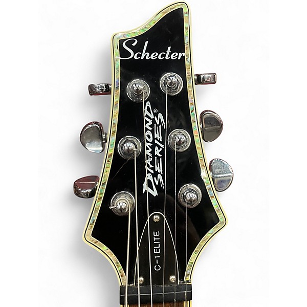 Used Schecter Guitar Research c-1 elite diamond series Black  Solid Body Electric Guitar