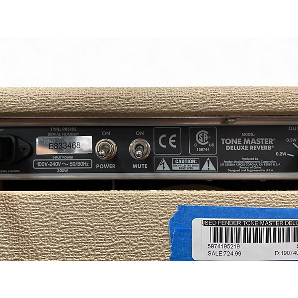 Used Fender Tone Master Deluxe Reverb Guitar Combo Amp