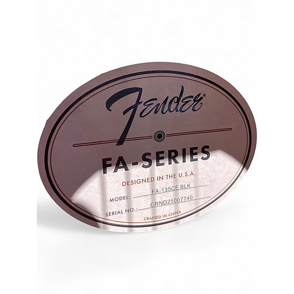 Used Fender FA135CE Concert Black Acoustic Electric Guitar