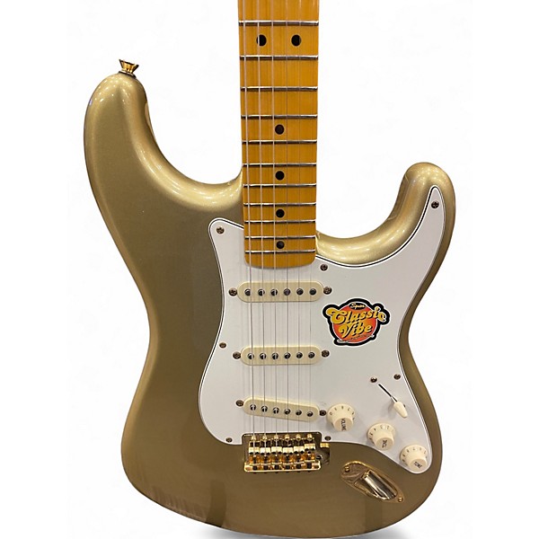 Used 2014 Squier 60th Anniversary Classic Vibe 50s Stratocaster Aztec Gold Solid Body Electric Guitar