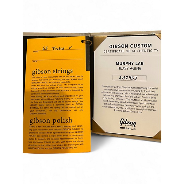 Used Gibson Murphy Lab heavy aged 1963 firebird v  antique frost blue Solid Body Electric Guitar