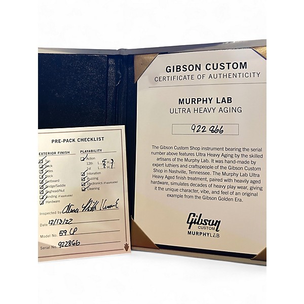 Used Gibson Murphy Lab Ultra heavy aged 1959 les paul Sunburst Solid Body Electric Guitar