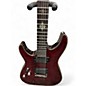 Used Schecter Guitar Research Damien Elite 6 Left Handed Crimson Red Trans Electric Guitar