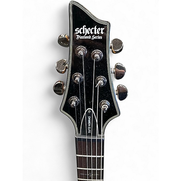 Used Schecter Guitar Research Damien Elite 6 Left Handed Crimson Red Trans Electric Guitar