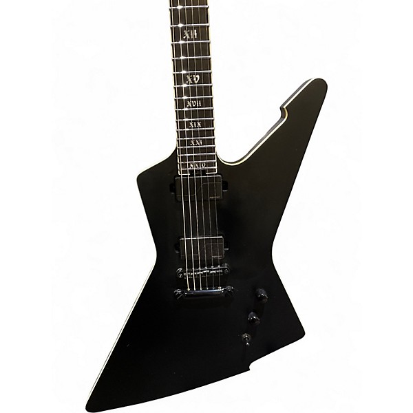 Used Schecter Guitar Research E-1 EVIL TWIN  SLS Flat Black Solid Body Electric Guitar