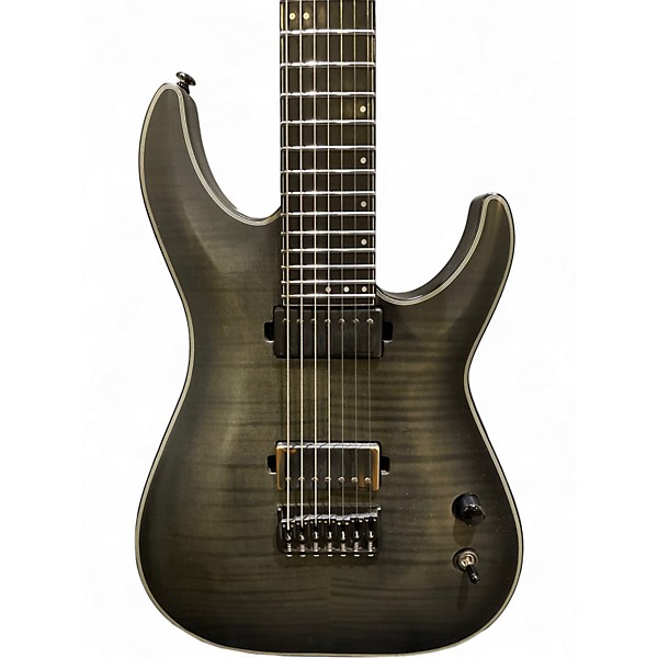 Used Schecter Guitar Research DIAMOND SERIES KM-7  GREY Solid Body Electric Guitar