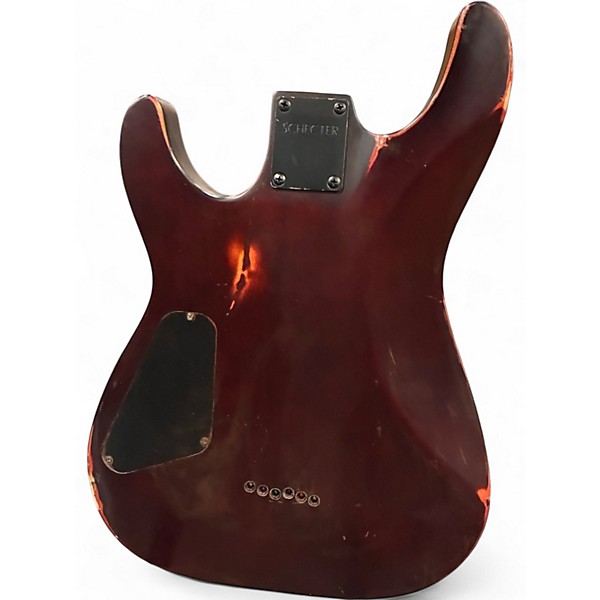 Used 2010s Schecter Guitar Research omen WALNUT STAIN Solid Body Electric Guitar