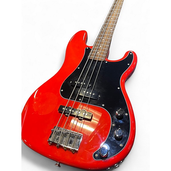 Used Squier Affinity Precision Bass Race Red Electric Bass Guitar