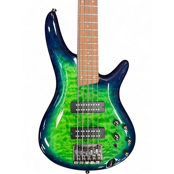 Used Ibanez SR405EQM Blue Sapphire Electric Bass Guitar