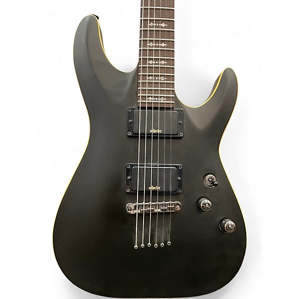 Used Schecter Guitar Research Demon 6 Black and Yellow Solid Body Electric Guitar
